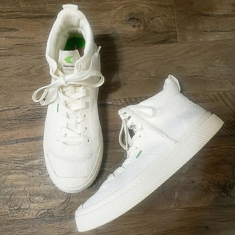 Cariuma Bamboo knit High top off white IBI High Vegan earth sneaker